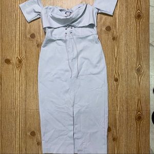 Light Gray Topshop Midi Dress